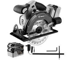 DEKOPRO akumuliatorinis diskinis pjūklas 20 V, 165 mm, 4500 aps./min., DKPCCS0012