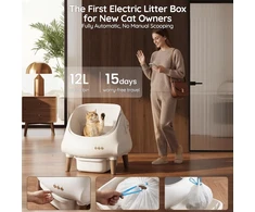 Devoko automatinė savaime išsivalanti kačių kraiko dėžė XXL su Wi-Fi, 12 l, MW-1314-DE
