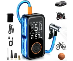 Dictien belaidis padangų kompresorius 150 PSI, 8000 mAh, su LCD ekranu QC-001B