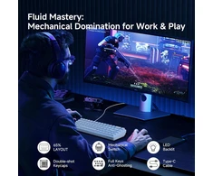 Dierya mechaninė žaidimų klaviatūra 68 klavišų USB-C su raudonaisiais jungikliais DK68se