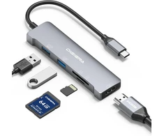 DIGIERA USB-C šakotuvas 5 viename su HDMI 1080p, USB 3.0 5 Gbps ir SD/Micro SD
