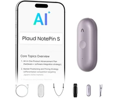 Diktofonas Plaud NotePin S AI balso įrašymo dyktafonas su lietimui jautriu mygtuku, 64 GB, Bluetooth 5, PN0210