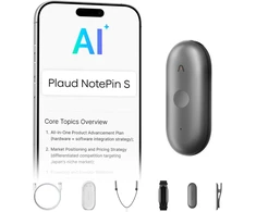 Diktofonas Plaud skaitmeninis dyktofonas NotePin S su 64 GB atmintimi, AI transkripcija, fizinis mygtukas, modelis PN0210