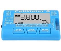 Dilwe akumuliatorių ir servomechanizmų testeris CellMeter 8, LiPo, LiFe, Li-Ion, 2–8S