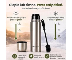 Dimono nerūdijančiojo plieno vakuuminis termosas 1 l su puodeliu
