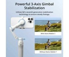 DJI Osmo Mobile 7 trijų ašių išmanusis telefono stabilizatorius su ActiveTrack 7.0, integruotu stovu ir ShotGuides funkcija