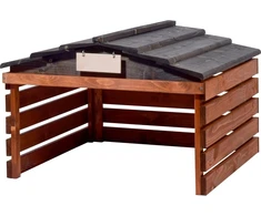 dobar medinis garažas vejapjovės robotui, rudas/juodas, 78,5 × 74 × 52,5 cm, 56193E