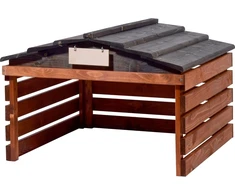 dobar medinis garažas vejapjovės robotui, rudas/juodas, 78,5 × 74 × 52,5 cm, 56193E