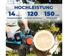 Dong Cheng akumuliatorinis grandininis pjūklas 40 V, 38 cm juostos ilgis, bešepetėlinis variklis DCCS40161