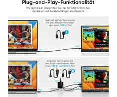 Dopesplay nešiojamasis monitorius 15,6 col. FHD IPS 60 Hz su USB-C, DR1563