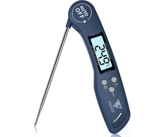 DOQAUS skaitmeninis maisto termometras su LCD ekranu, 3 sekundžių reakcija, sulankstoma nerūdijančio plieno sonda, automatinis įjungimas
