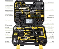 DOWELL 168 dalių mechaninių įrankių rinkinys su laikymo dėže HYT168 A