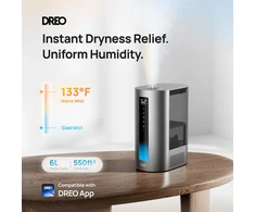 Dreo išmanusis ultragarsinis oro drėkintuvas 6 l su šilta ir šalta dulksna DR-HHM003S Sidabrinis