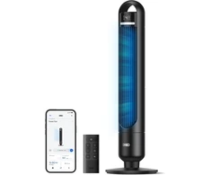 Dreo koloninis ventiliatorius, tylus 28 dB, 4 režimai, Wi-Fi valdymas, Alexa, DR-HTF017S Juodas