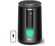 DREO oro valytuvas miegamajam su HEPA filtru, 195 m³/h CADR, Wi-Fi, DR-HAP008S Juodas