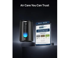 DREO oro valytuvas miegamajam su HEPA filtru, 195 m³/h CADR, Wi-Fi, DR-HAP008S Juodas