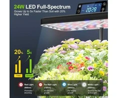 DRYADES hidroponinė žolelių auginimo sistema su LED 24 W, 12 kapsulių, 5 l, sidabrinė, Z254