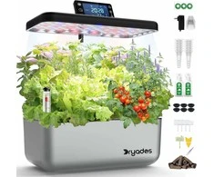 DRYADES hidroponinė žolelių auginimo sistema su LED 24 W, 12 kapsulių, 5 l, sidabrinė, Z254