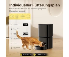 DUDUPET automatinis kačių ir šunų pašaro dozatorius, Wi-Fi, 5 l talpa, iki 10 porcijų per dieną, ZC-F09