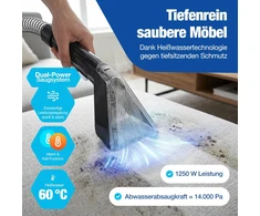 Dulkių siurblys NTG plaunamasis kilimų ir apmušalų valytuvas 1250 W su vandens šildymu PR.1.8-3