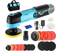 DURATECH akumuliatorinė mini poliravimo mašinėlė 12 V, 600–3000 aps./min, 50 mm ir 80 mm diskais, DT105149