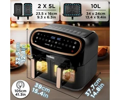 Duronic karšto oro gruzdintuvė su dviem zonomis 10 l, 2400 W, AF34 BG