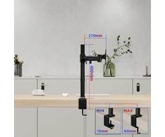 Duronic monitoriaus laikiklis su stalo spaustuvu VESA 75/100 iki 8kg DM251 × 2 BK