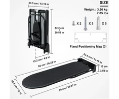 Duwee sieninė lyginimo lenta su lygintuvo laikikliu, sulankstoma, 31 x 91,5 cm, juoda, Wall1236 iron holder-Juodas