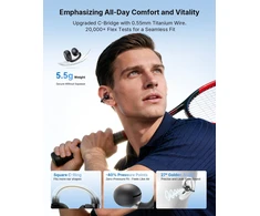 EarFun atviros konstrukcijos belaidės ausinės su Bluetooth 6, Hi-Res Audio, LDAC, IP55, 40 val. veikimo trukmės