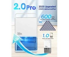 EasyAcc KW-CS05 elektrinis oro sausintuvas, 2 l bakelis, 50 W, tylus, su automatinio išsijungimo funkcija
