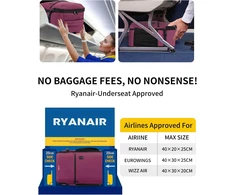 ECOHUB 20 l rankinis lagaminas–kuprinė Ryanair, 14 colių nešiojamojo kompiuterio skyrius, vandeniui atspari, ECO0610701
