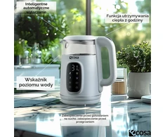 ecosa elektrinis virdulys su temperatūros reguliavimu, 1,7 l, 2200 W, EO-697