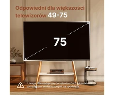 ECOTINY mobilus televizoriaus stovas su ratukais 49–75 col., iki 40 kg, HW1158WH