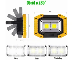 Edasion įkraunamas LED darbo prožektorius 30 W, 2000 lm, IP65 W840
