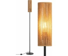 EDISHINE grindų lempa LED, tinkleliu dengtas abažūras, 165 cm aukščio, E27 lizdas, boho stilius
