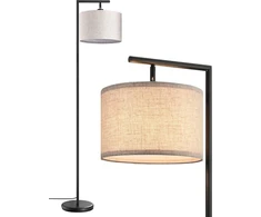 EDISHINE lankinis grindų šviestuvas su reguliuojamu lininiu gaubtu, E27, 160 cm, QY-2207F