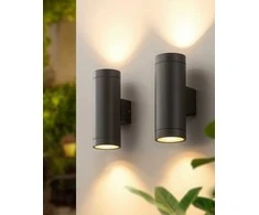 EDISHINE lauko sieniniai šviestuvai, LED, IP44, metaliniai, antracito spalvos, 2 vnt., DHOWL01E