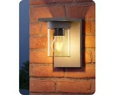 EDISHINE lauko sieninis šviestuvas, IP44, E27, 15 W, aliuminis ir stiklas, antracito spalvos, KH 2401 DN