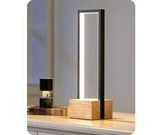 EDISHINE stalinė LED lempa, 6 W, jutiklinis valdymas, reguliuojamas apšvietimas, juoda–medžio, DHLTL02H
