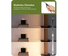EDISHINE stalinė LED lempa, juoda ir medžio spalvos, 5,5 W, reguliuojama šviesa, DHLTL02F