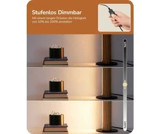 EDISHINE stalinė LED lempa su 5,5 W galia, mediniu gaubtu, jutikliniu pritemdymu