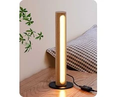 EDISHINE stalinė LED lempa su 5,5 W galia, mediniu gaubtu, jutikliniu pritemdymu