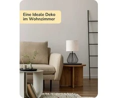 EDISHINE stalinė lempa su lininiu gaubtu, E14 lizdas, 60 W, bežinė-juoda, industrinio stiliaus
