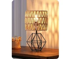EDISHINE stalinis šviestuvas boho stiliaus, pintas popierinis gaubtas, E14, 4 W LED, juodas