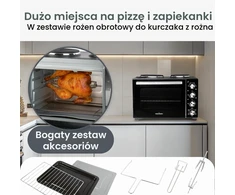 Elektrinė krosnelė Profi Cook ProfiCook mini orkaitė 32 l, 3200 W su konvekcija, iešmu ir kaitvietėmis PC-KK 1302