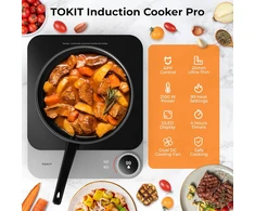 Elektrinė krosnelė TOKIT nešiojama indukcinė viryklė, 2100 W, 99 temperatūros lygiai, juoda, TCL02M-3A