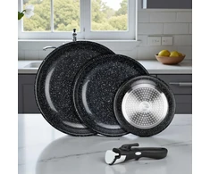 EliteHoff keptuvių rinkinys su nuimama rankena, indukcinės, marmuro danga, 20/24/28 cm, E-7919