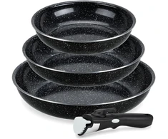 EliteHoff keptuvių rinkinys su nuimama rankena, indukcinės, marmuro danga, 20/24/28 cm, E-7919