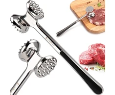 EliteHoff metalinis mėsos muštuvas, 22 cm, dvipusis, cinko lydinys, neslystančia rankena