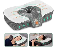 Elviros ergonominė kaklo pagalvė iš atminties putų, reguliuojamo aukščio, FEL10000986WH